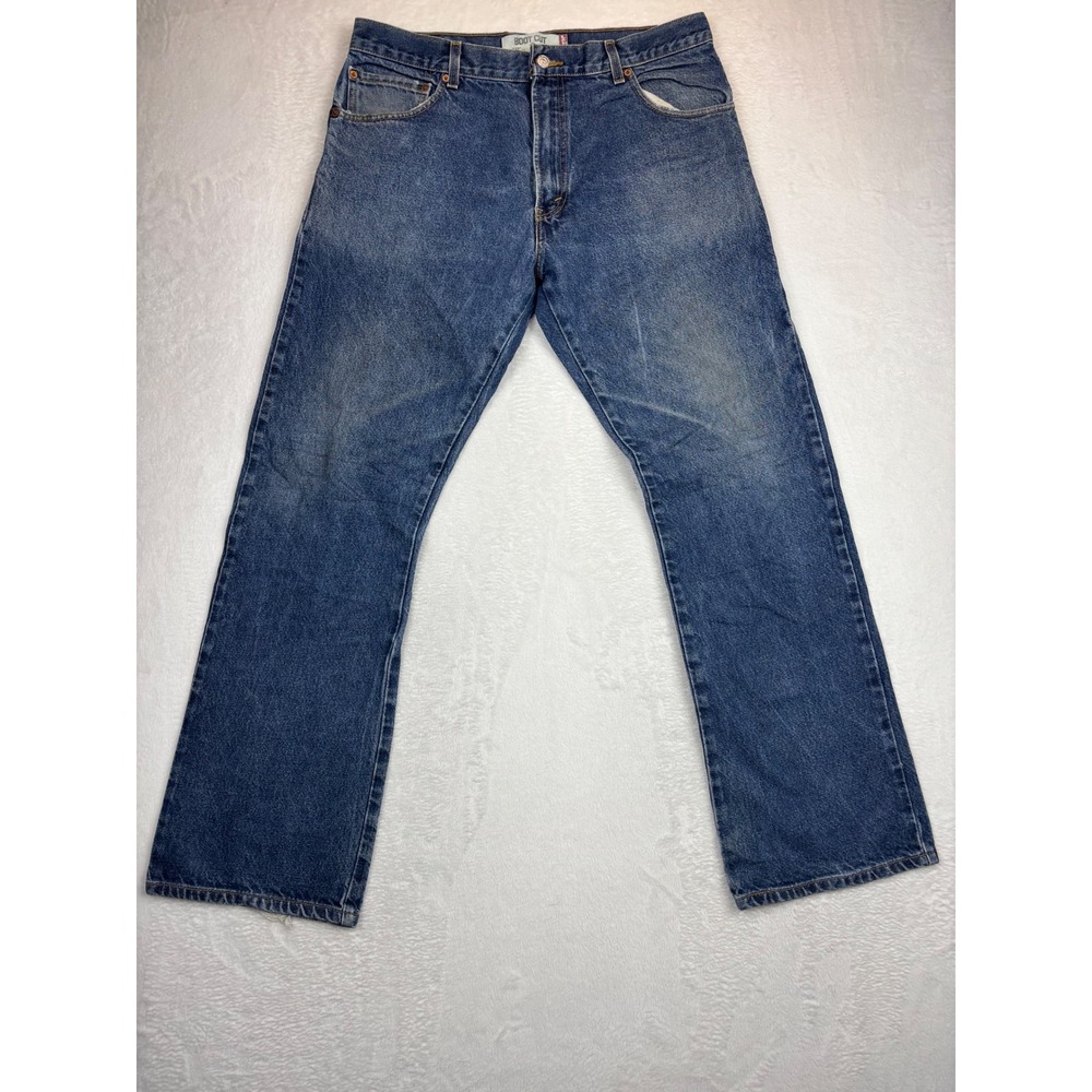Y2K Levis 517 Rocker Bootcut Mens 36x32 Medium Grunge Wash Thigh Fade